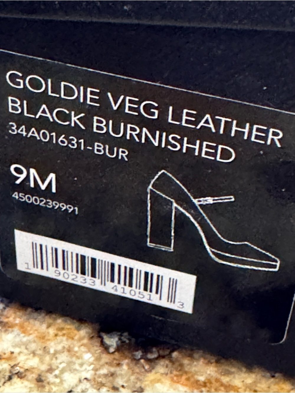 Coach Goldie Veg Leather Black Burnished Block Heel